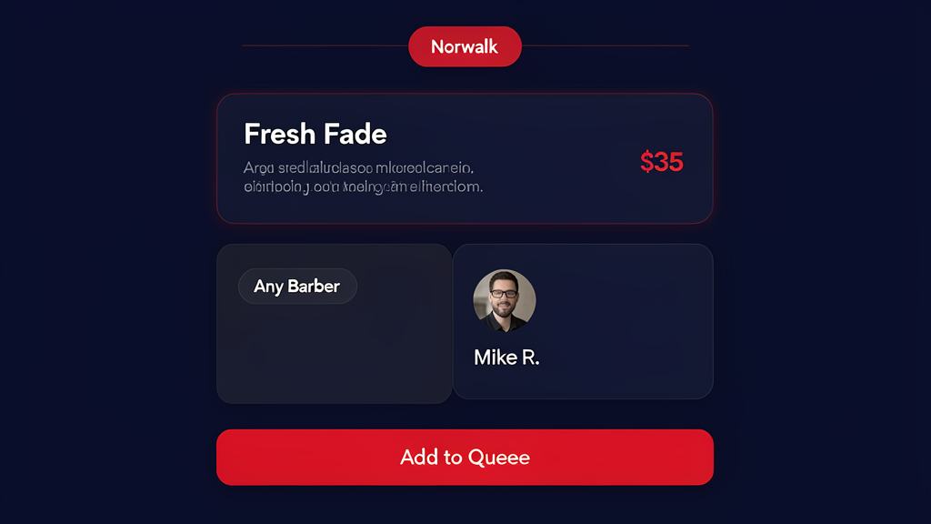 Barber staff dashboard interface