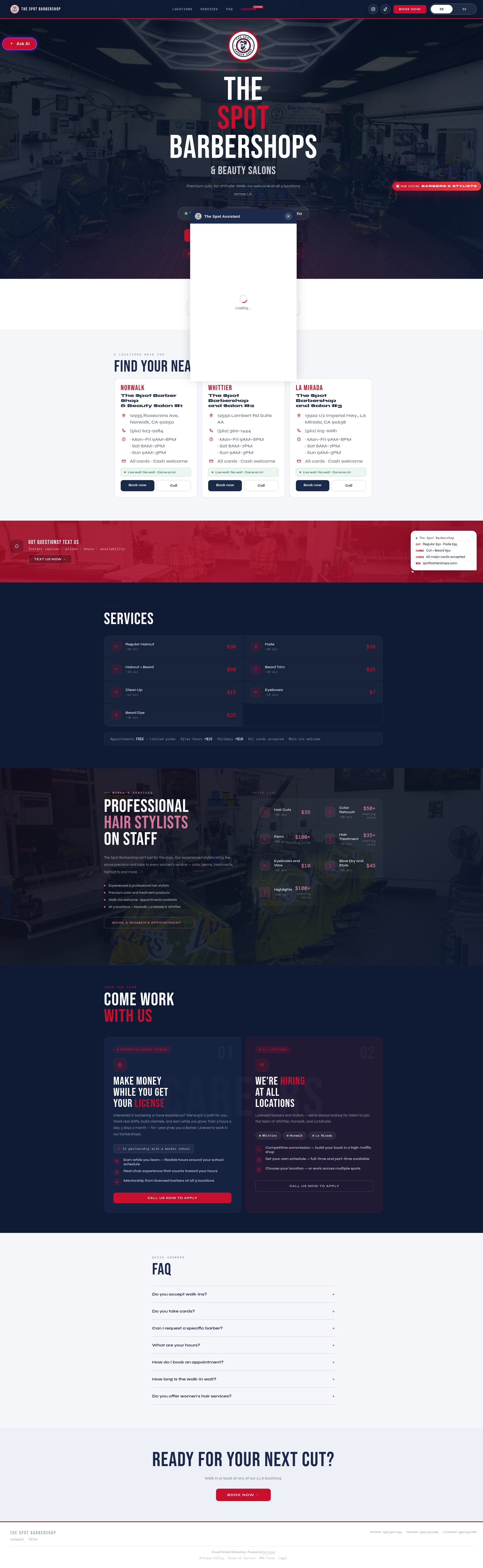 Booking website interface